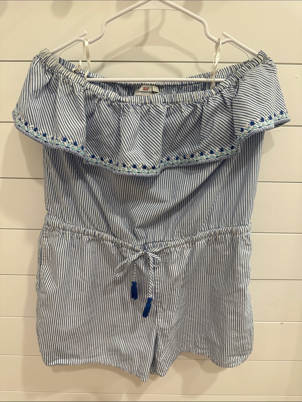 Vineyard Vines Navy and White Vertical Stripe Blouse